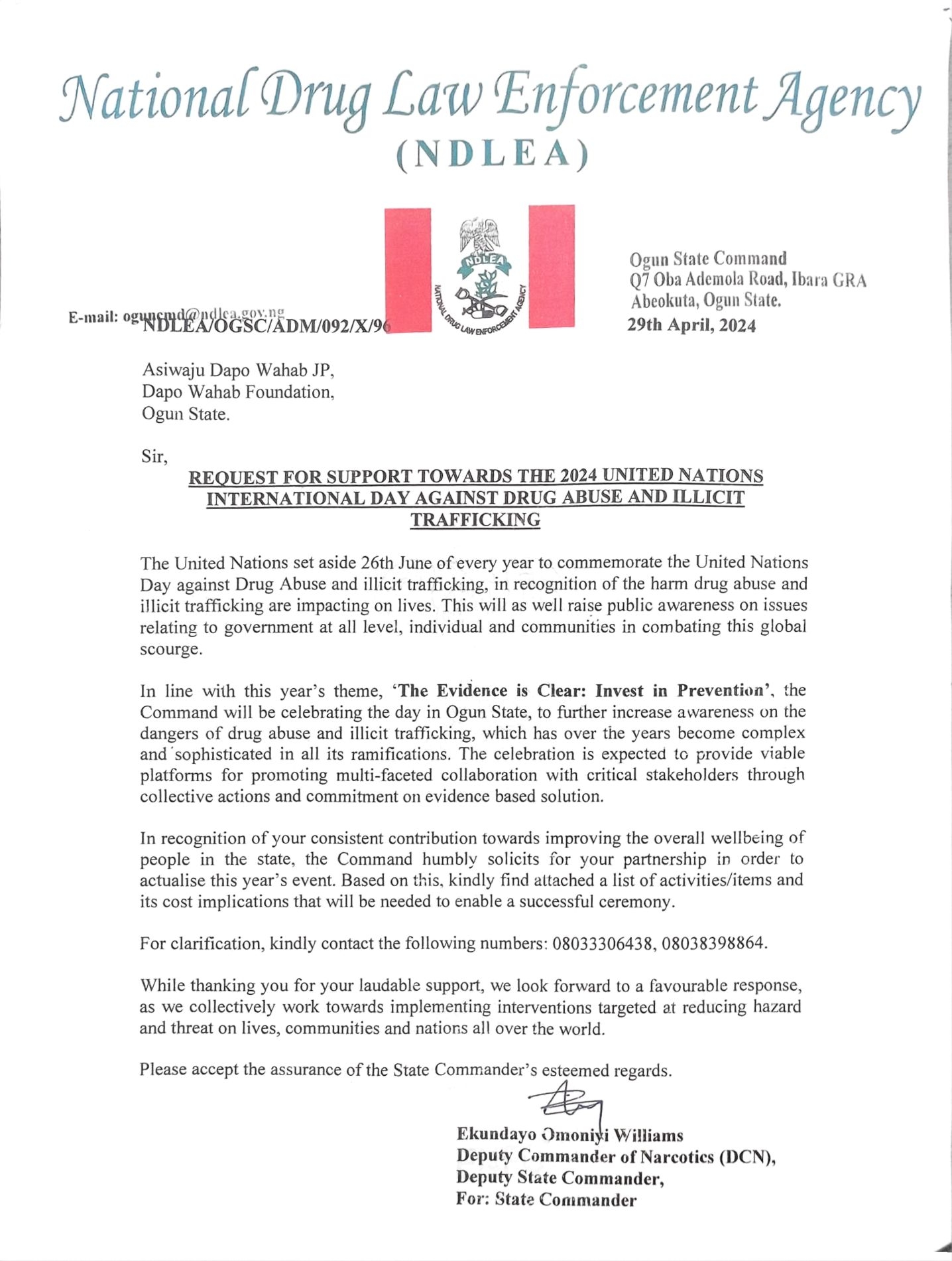 Sponsor Letter 3