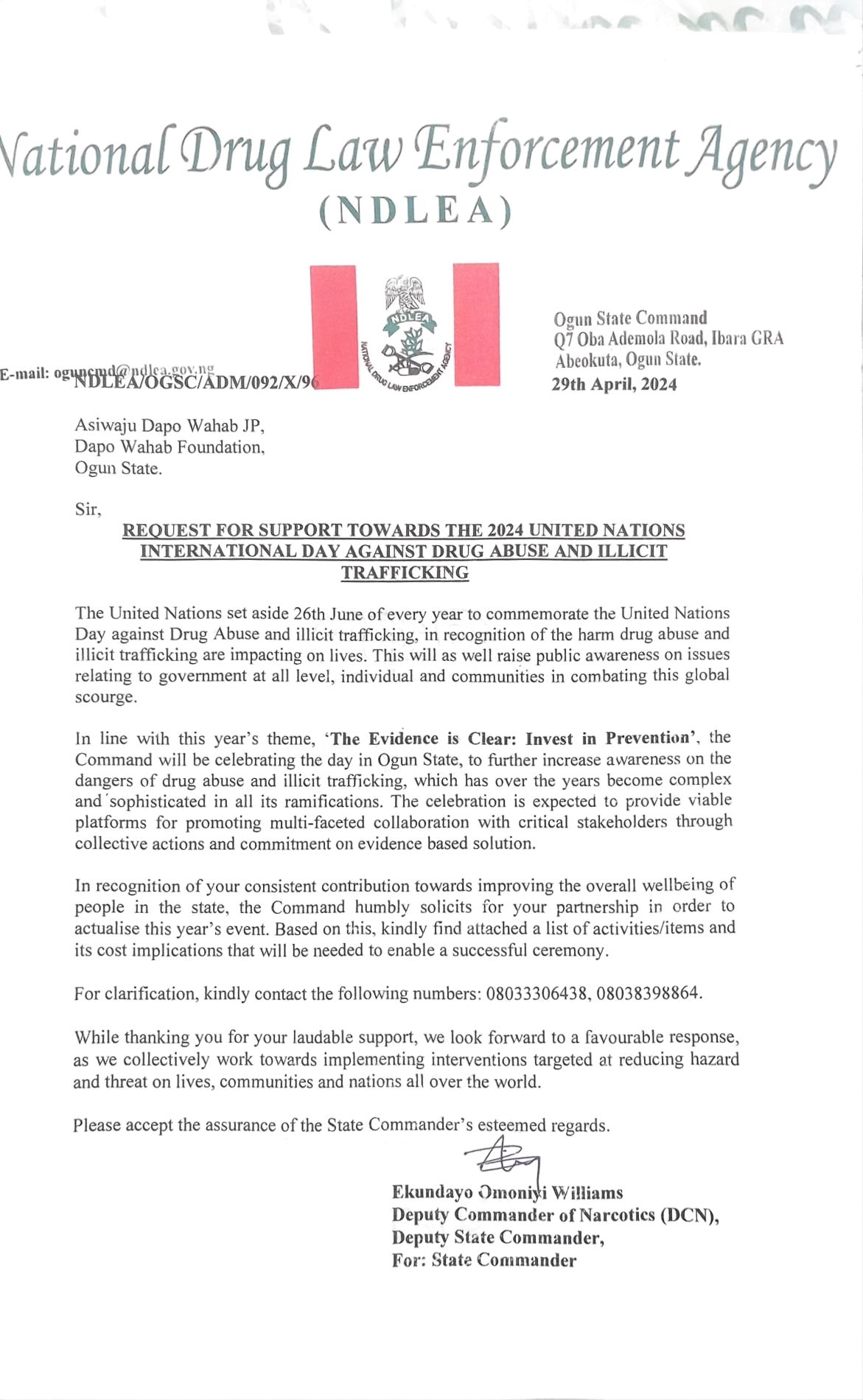 Sponsor Letter 10