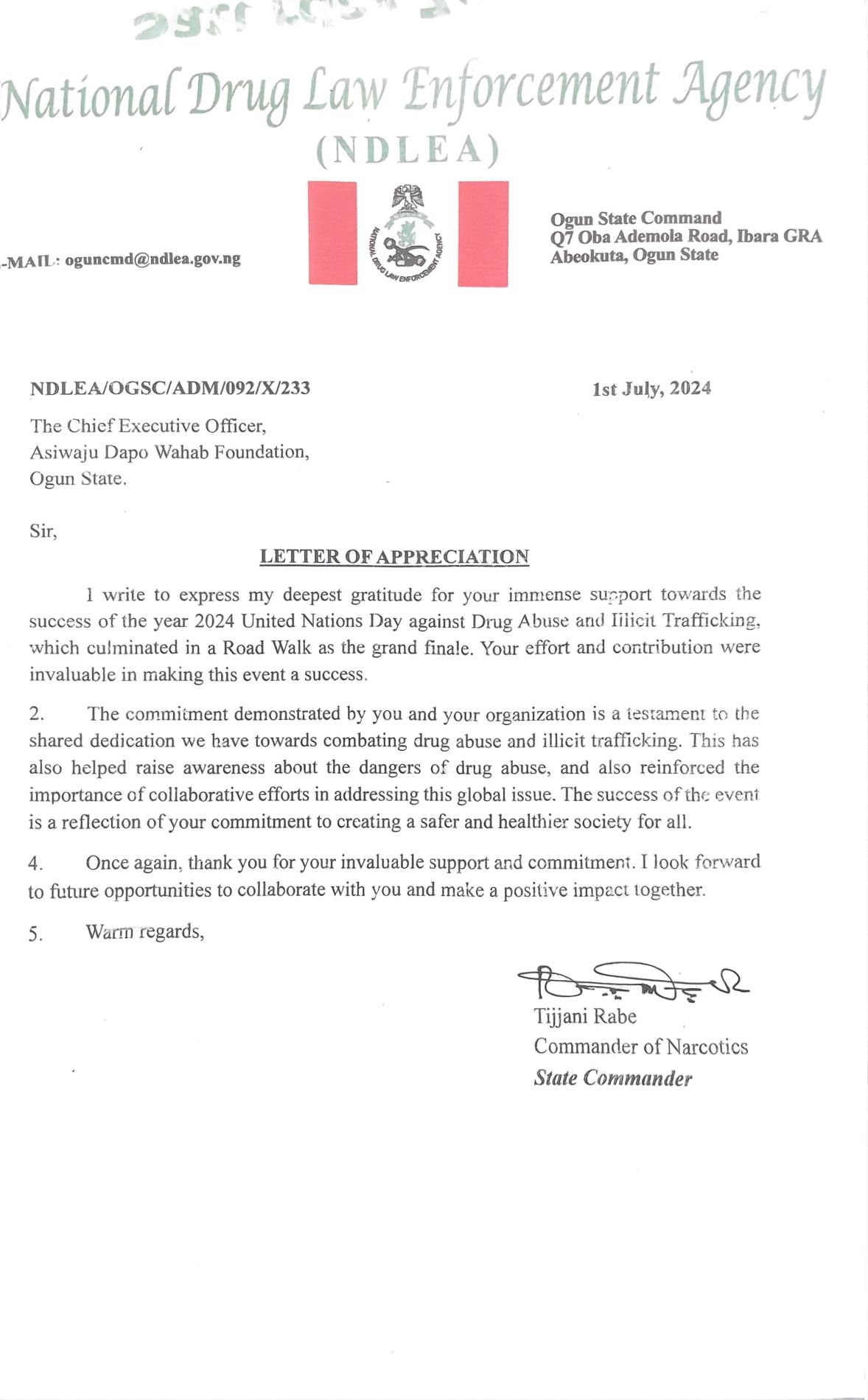 Sponsor Letter 13
