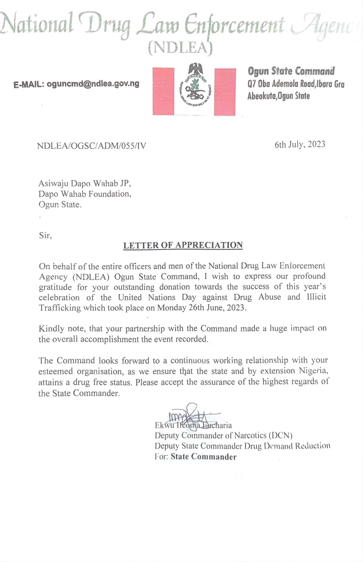Sponsor Letter 18