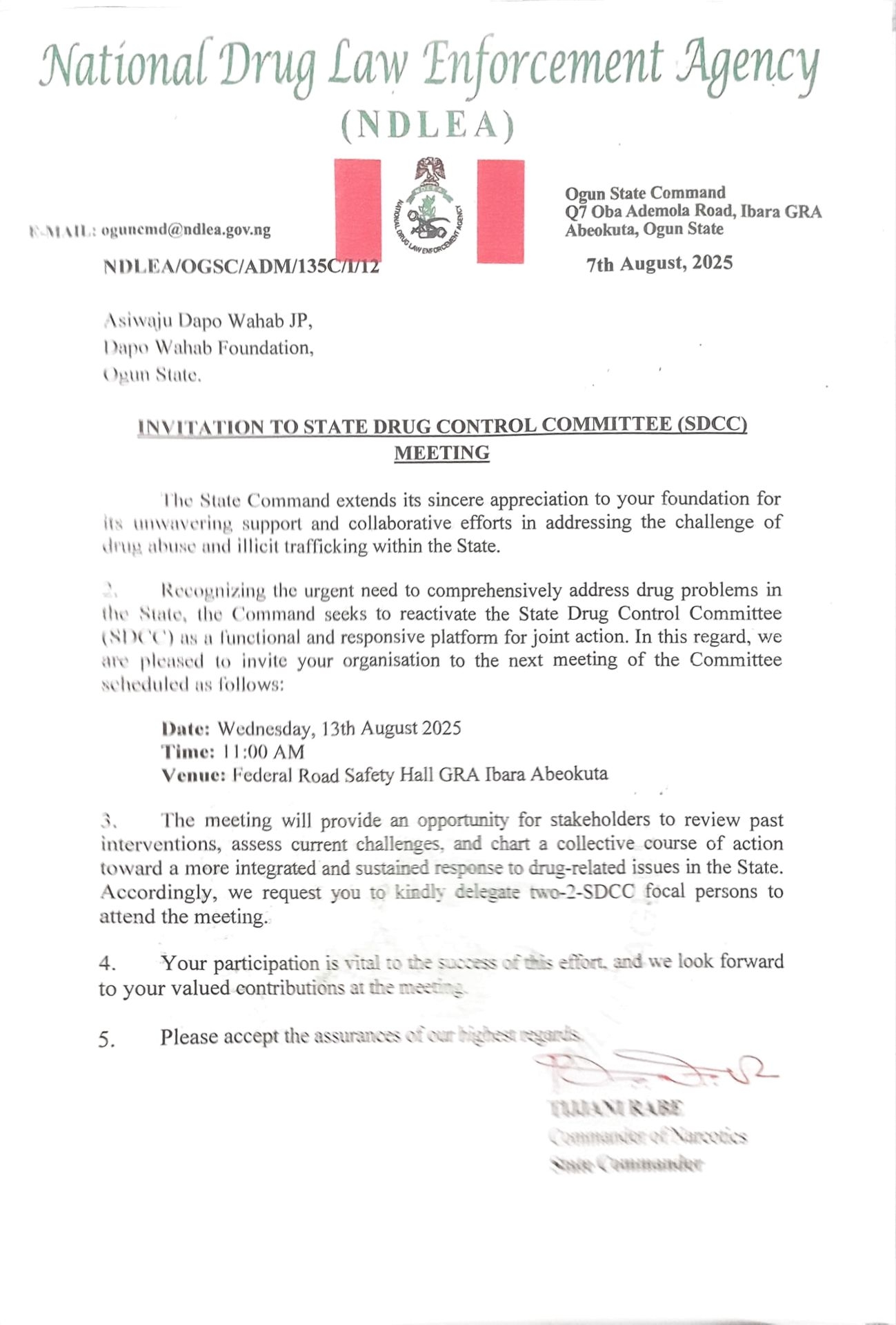 Sponsor Letter 19
