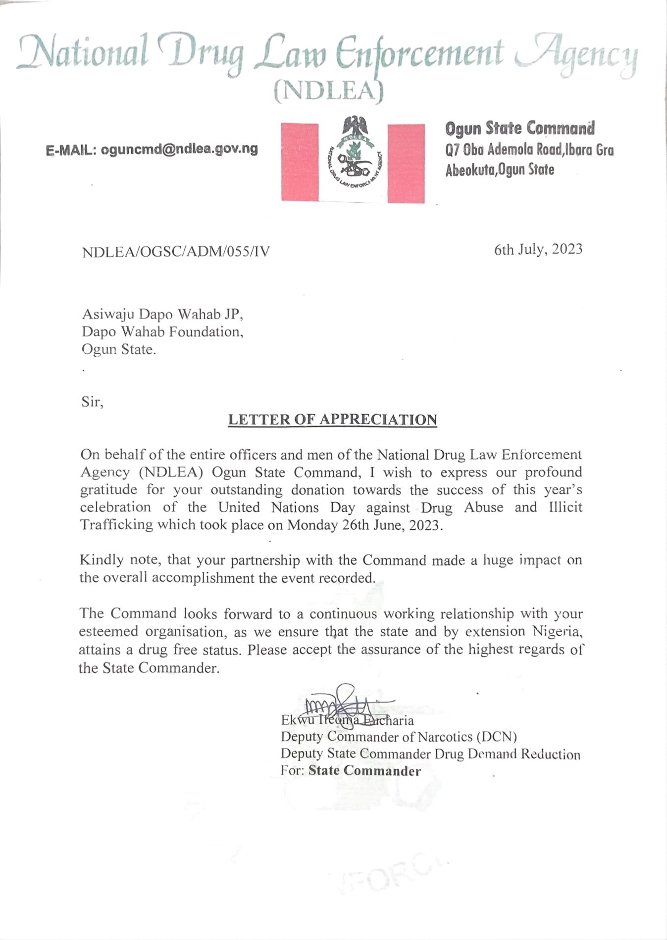 Sponsor Letter 6